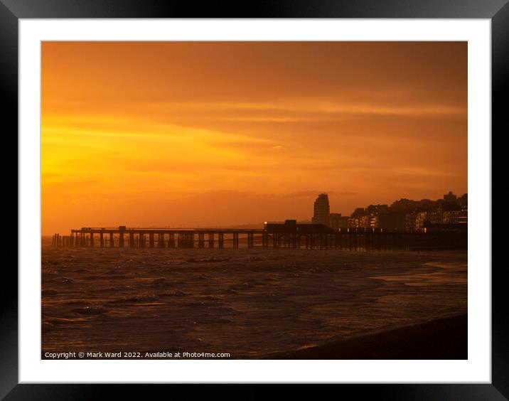 October Coastal Sunset. Framed Mounted Print by Mark Ward