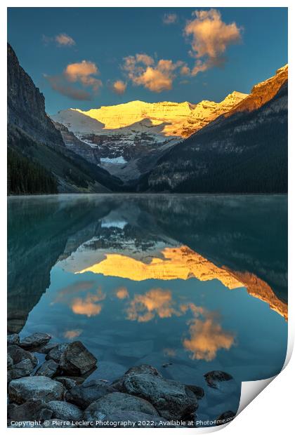 Calm morning at Lake Louise Print by Pierre Leclerc Photography