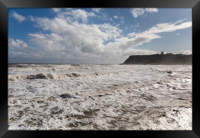 Stormy seas at Scarborough Framed Print by Philip Brookes