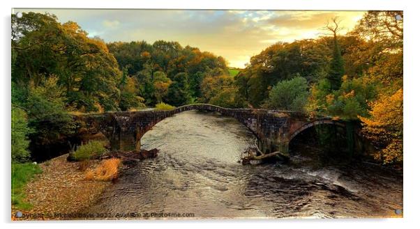 Cromwell's Bridge Autumn Acrylic by Michele Davis