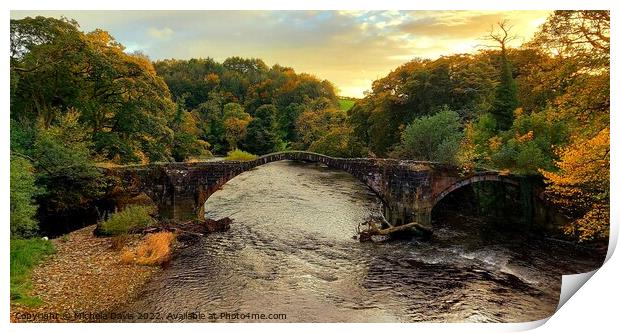Cromwell's Bridge Autumn Print by Michele Davis