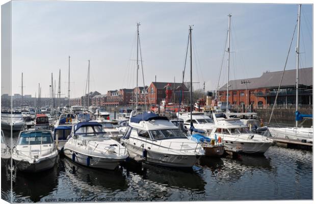 Swansea Marina Wales Canvas Print by Kevin Round