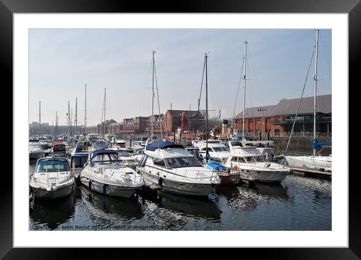 Swansea Marina Wales Framed Mounted Print by Kevin Round