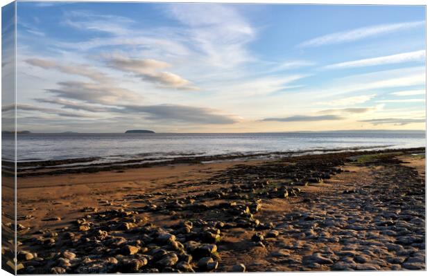 Sunset at Lavernock Point Wales Canvas Print by Kevin Round
