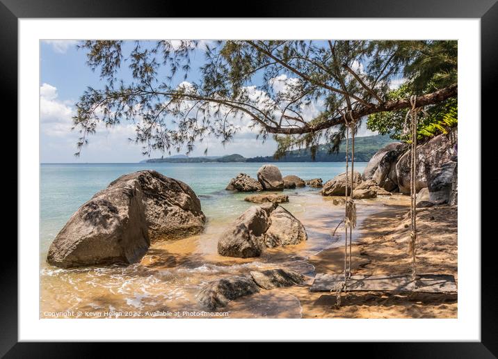 Hua Beach, Kamala, Phuket, Thailand Framed Mounted Print by Kevin Hellon