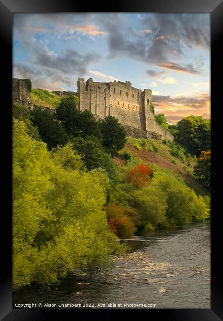 Richmond Castle Yorkshire in Autumn Framed Print by Alison Chambers