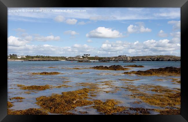 Tranquil Rhoscolyn Beach Anglesey Framed Print by Derek Daniel