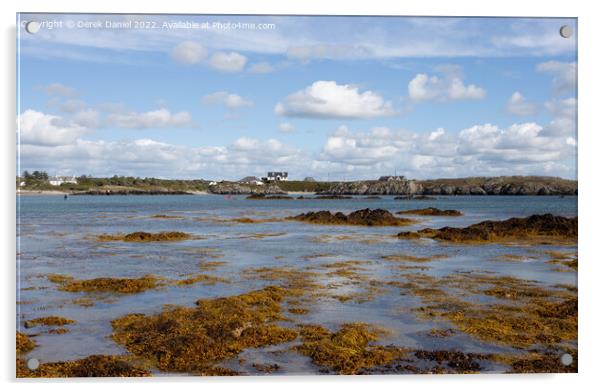 Tranquil Rhoscolyn Beach Anglesey Acrylic by Derek Daniel