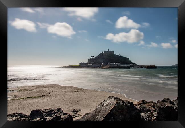 St Michaels Mount Framed Print by Apollo Aerial Photography