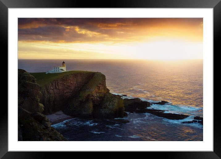 Stoer Lighthouse Sunset  Framed Mounted Print by Anthony McGeever
