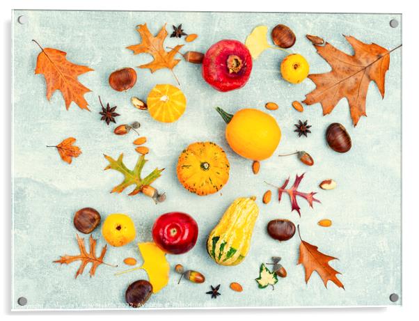 Autumn food, autumn still life Acrylic by Mykola Lunov Mykola