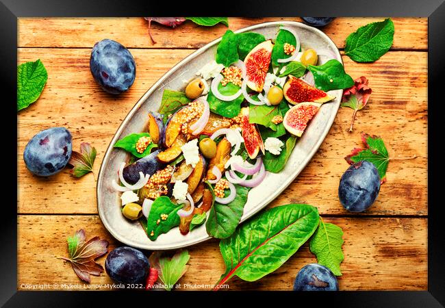Vitamin autumn salad with fruit and herbs Framed Print by Mykola Lunov Mykola