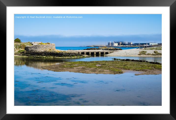 Across Cemlyn Bay to Wylfa Anglesey Framed Mounted Print by Pearl Bucknall