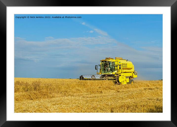 Wheat Harvesting Season in the Vale of Glamorgan  Framed Mounted Print by Nick Jenkins