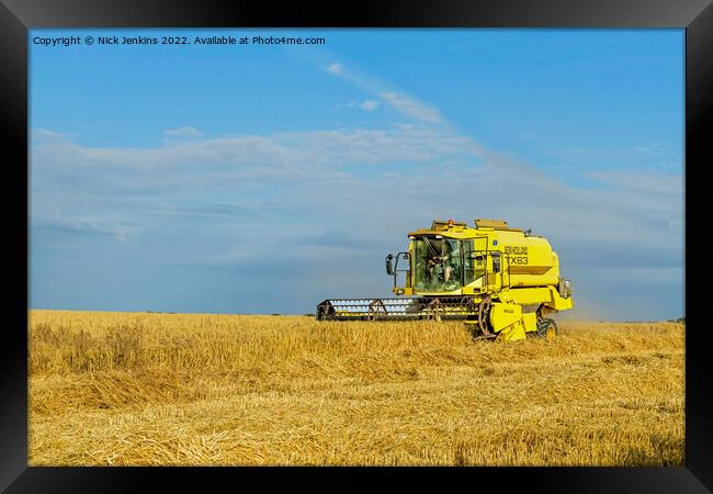 Wheat Harvesting Season in the Vale of Glamorgan  Framed Print by Nick Jenkins
