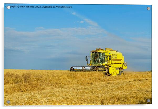 Wheat Harvesting Season in the Vale of Glamorgan  Acrylic by Nick Jenkins
