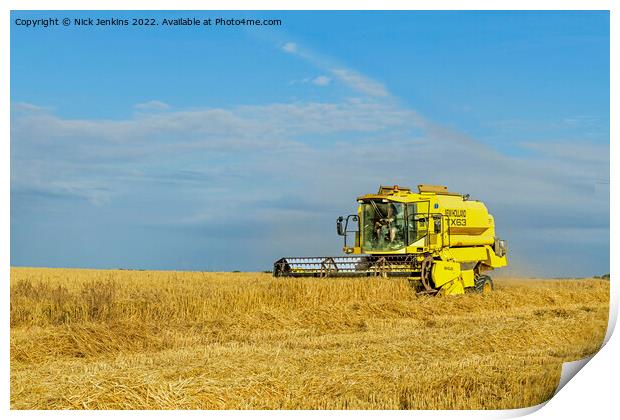 Wheat Harvesting Season in the Vale of Glamorgan  Print by Nick Jenkins