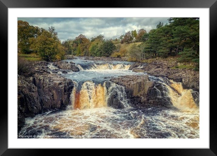 Low Force Waterfall Framed Mounted Print by Gary Richardson
