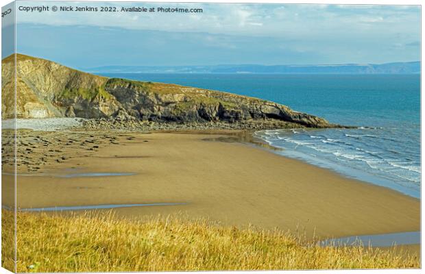 Dunraven Bay and Witch's Point Glamorgan Coast  Canvas Print by Nick Jenkins