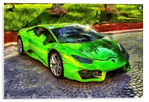 Lamborghini Huracan Van Gogh Acrylic by David Pyatt