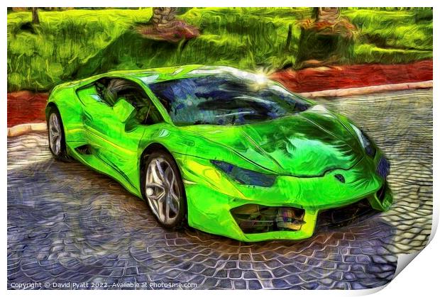 Lamborghini Huracan Van Gogh Print by David Pyatt