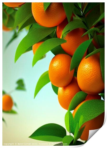 Juicy Citrus Burst Print by Beryl Curran