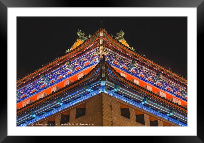 Southeast Watchtower Ming City Wall Ruins Park Beijing China Framed Mounted Print by William Perry