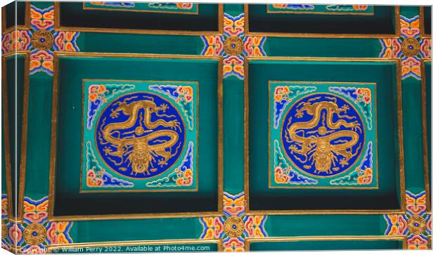 Dragon Ceiling Longevity Hill Summer Palace Beijing China Canvas Print by William Perry