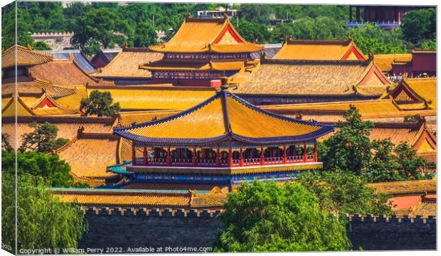 Forbidden City Emperor's Palace Beijing China Canvas Print by William Perry