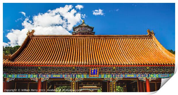 Front Gate Buddha Tower Summer Palace Beijing China Print by William Perry