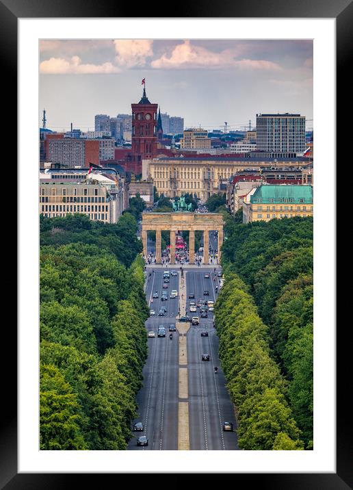 Brandenburg Gate In Berlin From Above Framed Mounted Print by Artur Bogacki