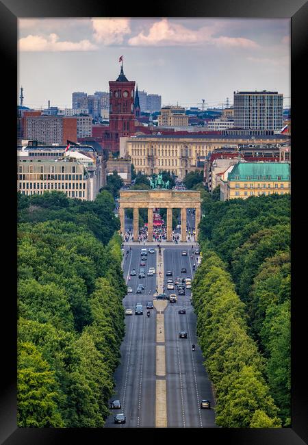 Brandenburg Gate In Berlin From Above Framed Print by Artur Bogacki