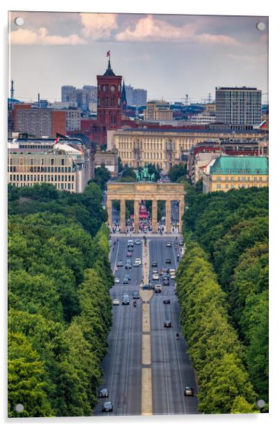 Brandenburg Gate In Berlin From Above Acrylic by Artur Bogacki