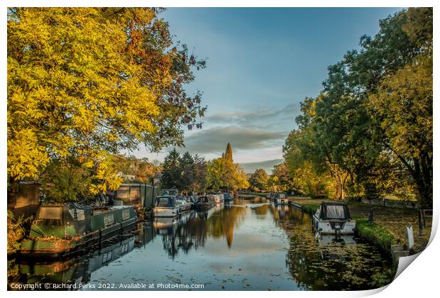 Autumn on the Leeds - Liverpool canal at Rodley Print by Richard Perks