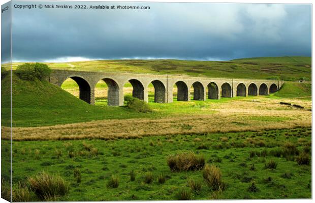 Dandry Mire Arched Viaduct Garsdale Head Cumbria Canvas Print by Nick Jenkins