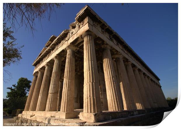 Majestic Temple of Hephaestus Print by Antony Robinson