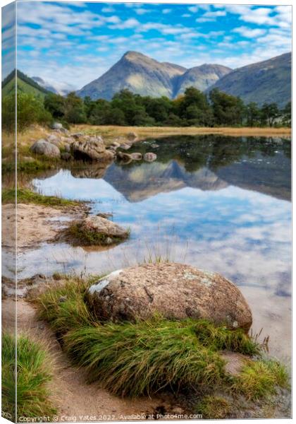 Loch Etive Reflection Scotland. Canvas Print by Craig Yates