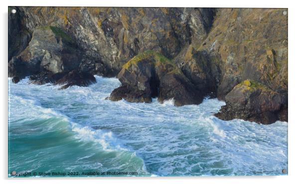 Soapy Cove - Cornwall, Lizard Coast Acrylic by Steve Bishop