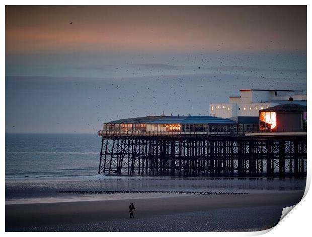 Evening Light at North Pier Print by Victor Burnside
