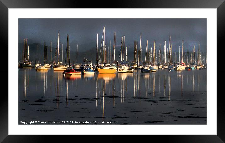Boats at Night Framed Mounted Print by Steven Else ARPS
