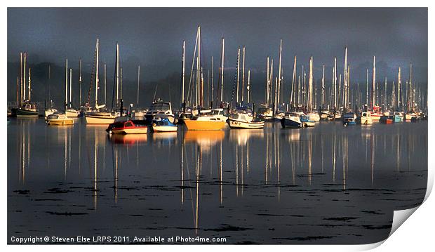 Boats at Night Print by Steven Else ARPS