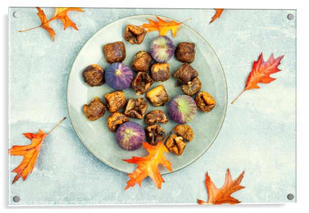 Dried and fresh figs, autumnal dessert Acrylic by Mykola Lunov Mykola