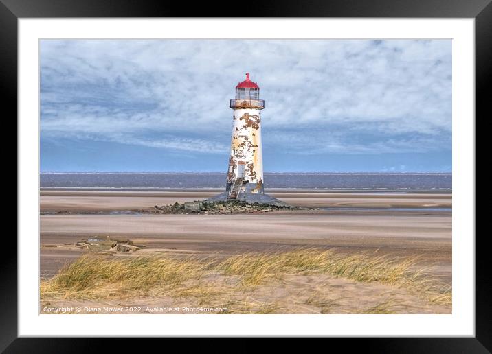 Point of Ayr lighthouse Framed Mounted Print by Diana Mower