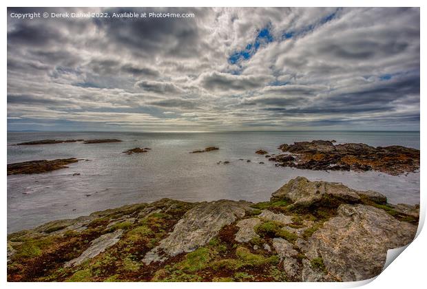 The view of Trearddur Bay from Lon Isallt, Anglese Print by Derek Daniel