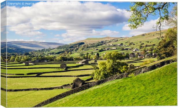 English Landscape Swaledale Yorkshire Dales Canvas Print by Pearl Bucknall