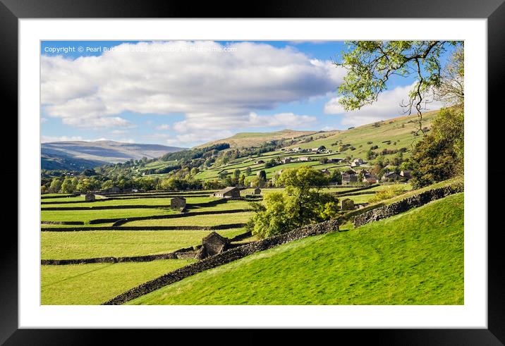 English Landscape Swaledale Yorkshire Dales Framed Mounted Print by Pearl Bucknall