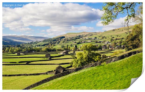 English Landscape Swaledale Yorkshire Dales Print by Pearl Bucknall