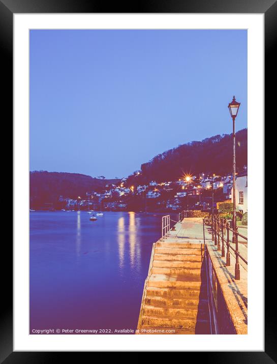 Harbour Steps & Citylights At Dartmouth, Devon Framed Mounted Print by Peter Greenway