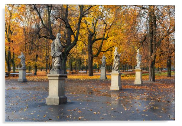 Autumn In Saxon Garden In Warsaw Acrylic by Artur Bogacki