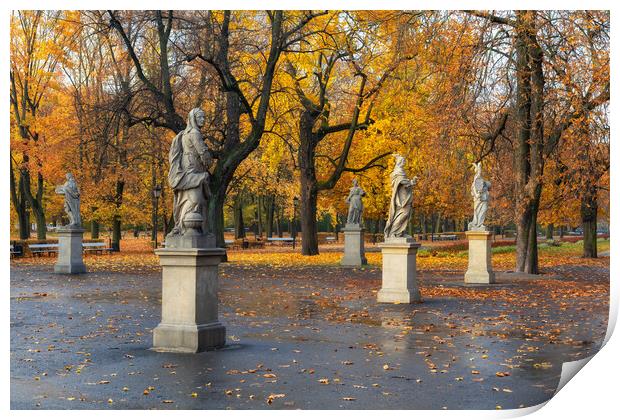 Autumn In Saxon Garden In Warsaw Print by Artur Bogacki